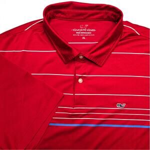 Vineyard Vines Performance Mens Golf Polo Shirt - XL Red Stripe Patriotic USA